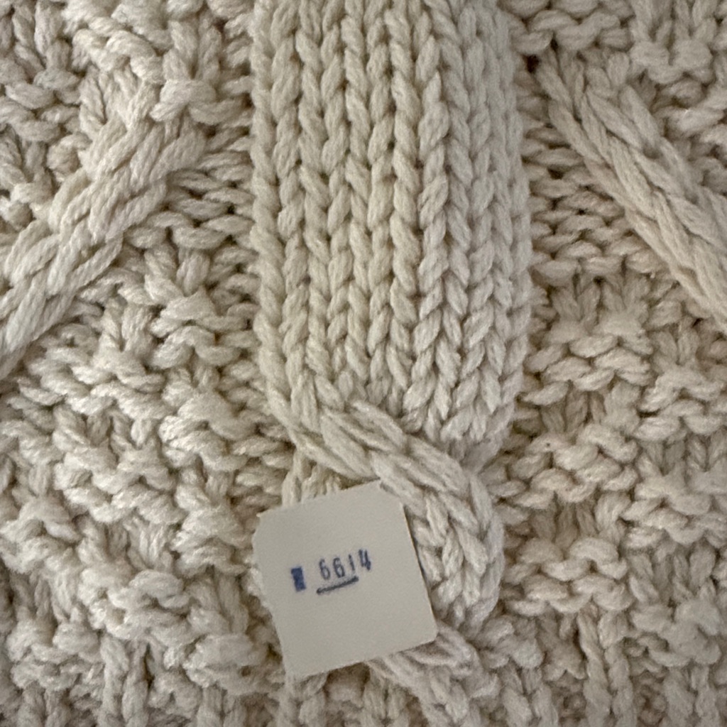 Nwt Bergdorf Goodman On The Plaza Vintage Cream Cable Knit Turtleneck Sweater M — image 7 of 7